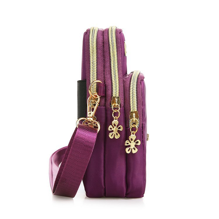 S4R- Women Shoulder Bag 3-layer Zipper Design Small Crossbody Shoulder Bags Wallet Coin Purse