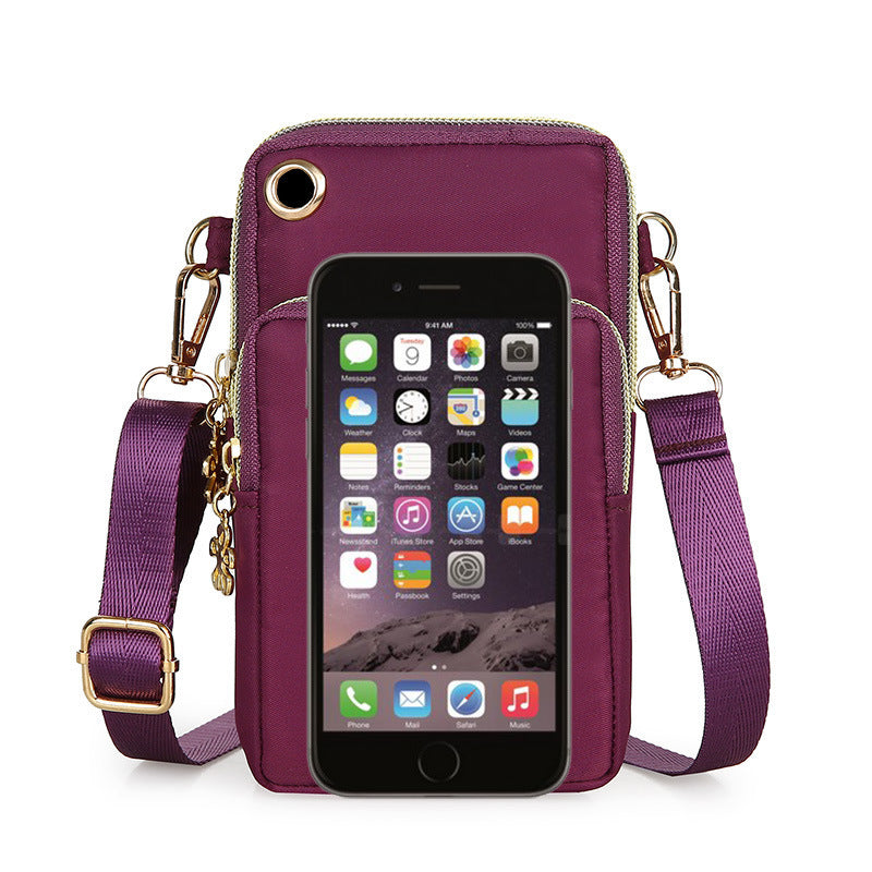 S4R- Women Shoulder Bag 3-layer Zipper Design Small Crossbody Shoulder Bags Wallet Coin Purse