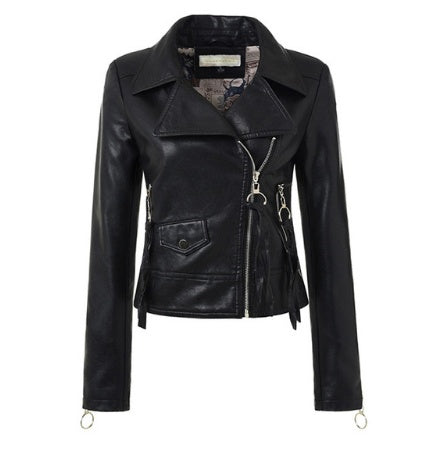 S4R-Leather coats Motorcycle Jacket Black Outerwear leather PU Jacket