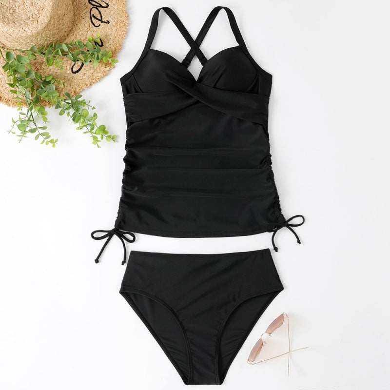 S4R-Women's Separated Swimwear Solid Color Nylon Slim Fit Slim Looking Clothes