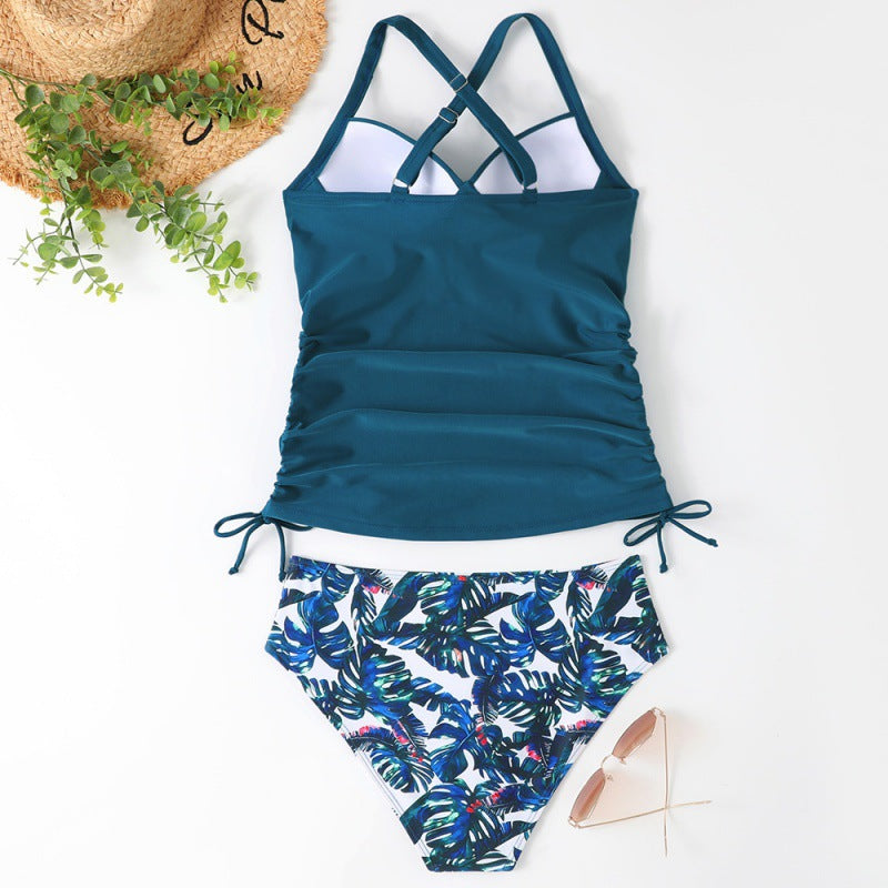 S4R-Women's Separated Swimwear Solid Color Nylon Slim Fit Slim Looking Clothes