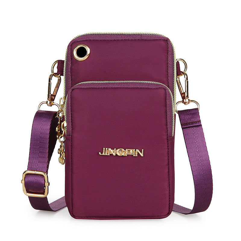 S4R- Women Shoulder Bag 3-layer Zipper Design Small Crossbody Shoulder Bags Wallet Coin Purse