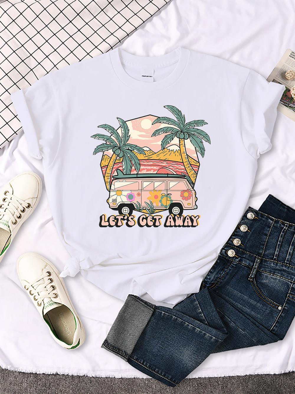 S4R-Let's Get Away Vacation Pattern Female T-shirts