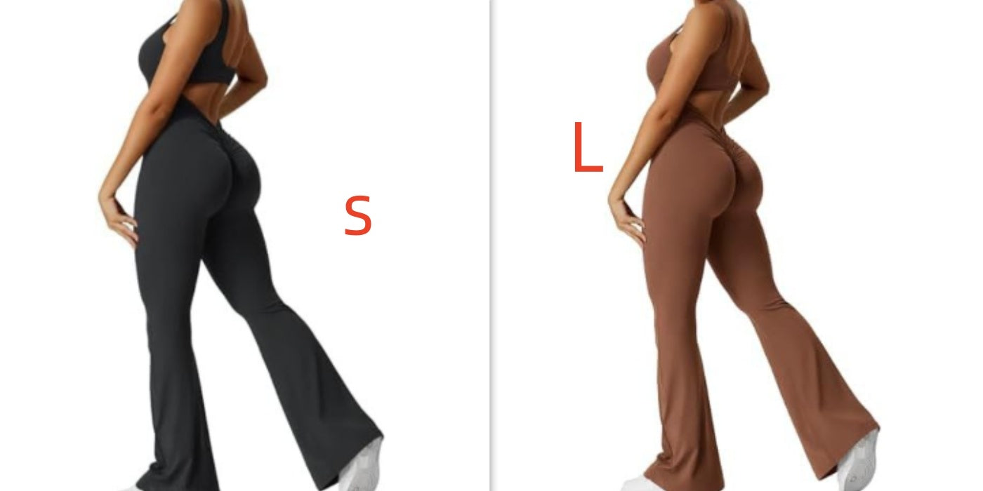 S4R-YEOREO Women Sleeveless Flare Jumpsuits