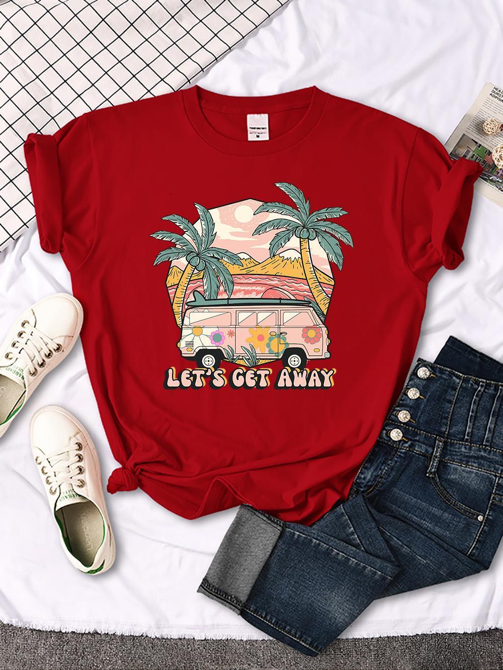 S4R-Let's Get Away Vacation Pattern Female T-shirts