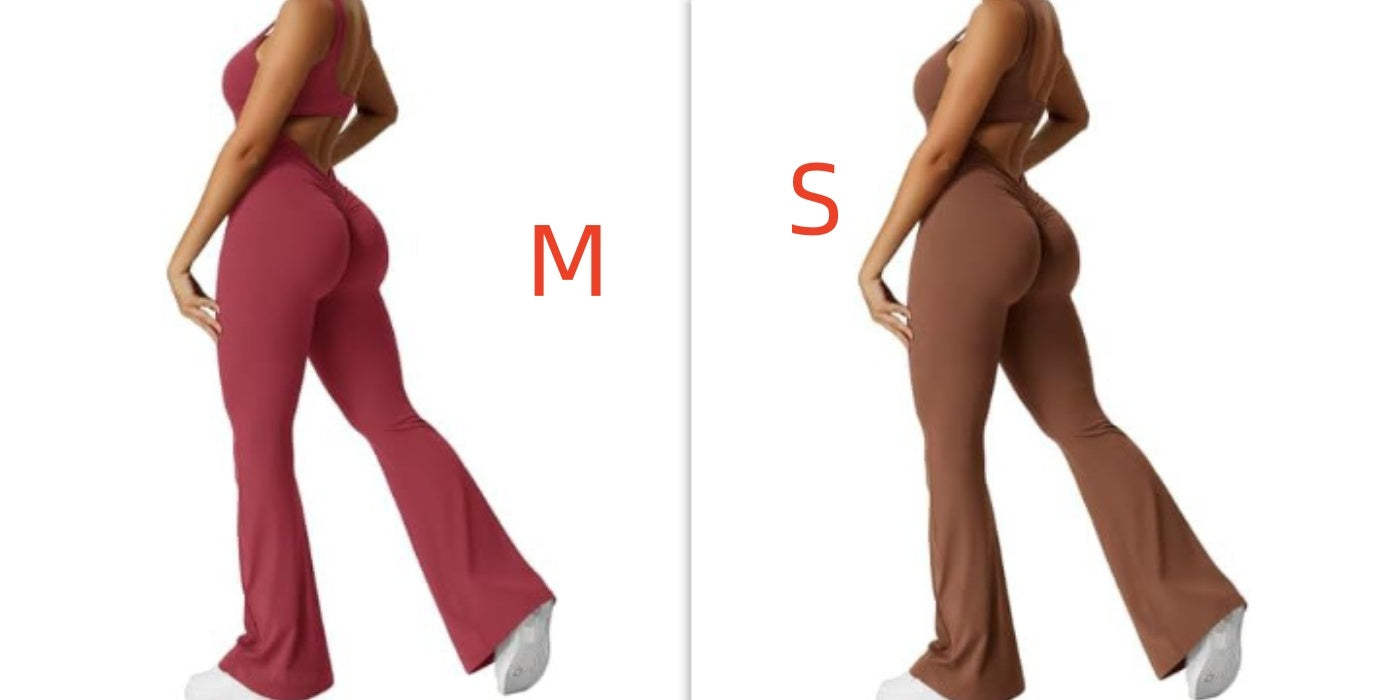 S4R-YEOREO Women Sleeveless Flare Jumpsuits