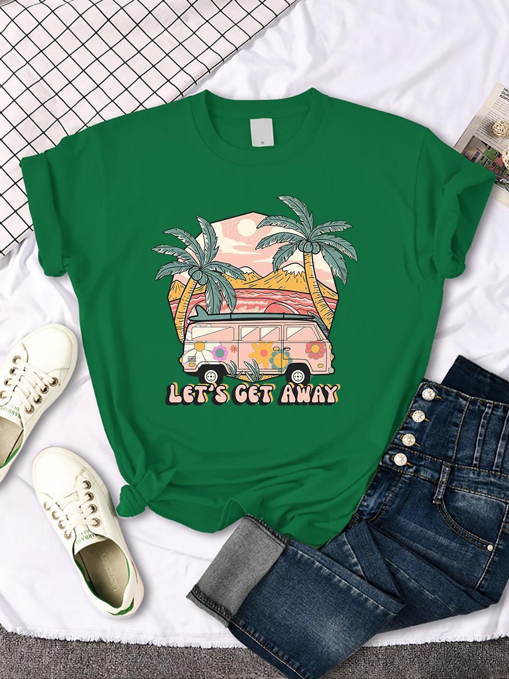S4R-Let's Get Away Vacation Pattern Female T-shirts
