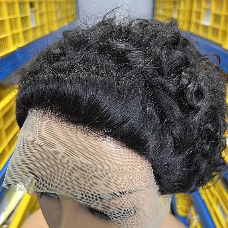 S4R-Brazilian Pixie Cut Wig Human Hair 13X1 Short Curly Lace Front Wigs Human Hair Short Curly Wigs For Black Women Human Hair