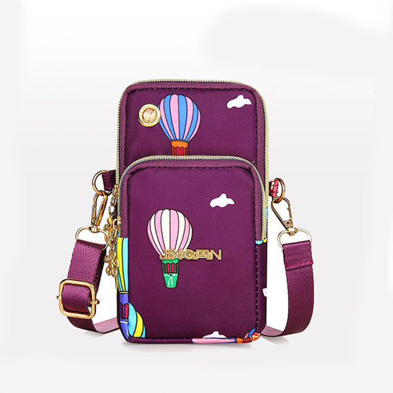 S4R- Women Shoulder Bag 3-layer Zipper Design Small Crossbody Shoulder Bags Wallet Coin Purse