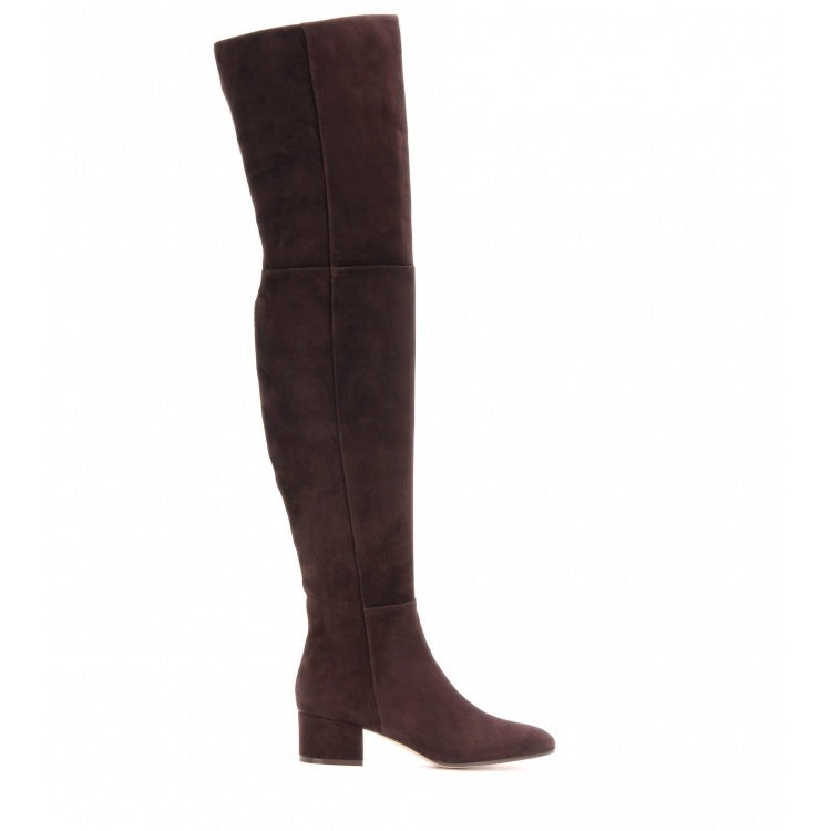 S4R-Thigh High Flat Boots Over the Knee Boots Gray Women's Boots High Boots