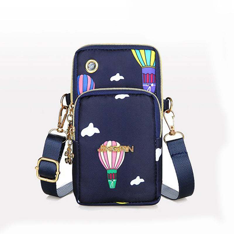 S4R- Women Shoulder Bag 3-layer Zipper Design Small Crossbody Shoulder Bags Wallet Coin Purse