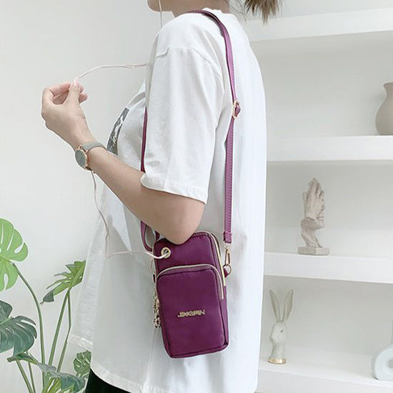 S4R- Women Shoulder Bag 3-layer Zipper Design Small Crossbody Shoulder Bags Wallet Coin Purse