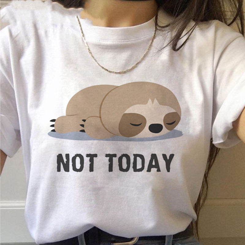 S4R-Sloth Kawaii Printed Women T-shirts
