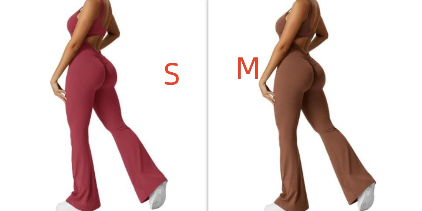 S4R-YEOREO Women Sleeveless Flare Jumpsuits