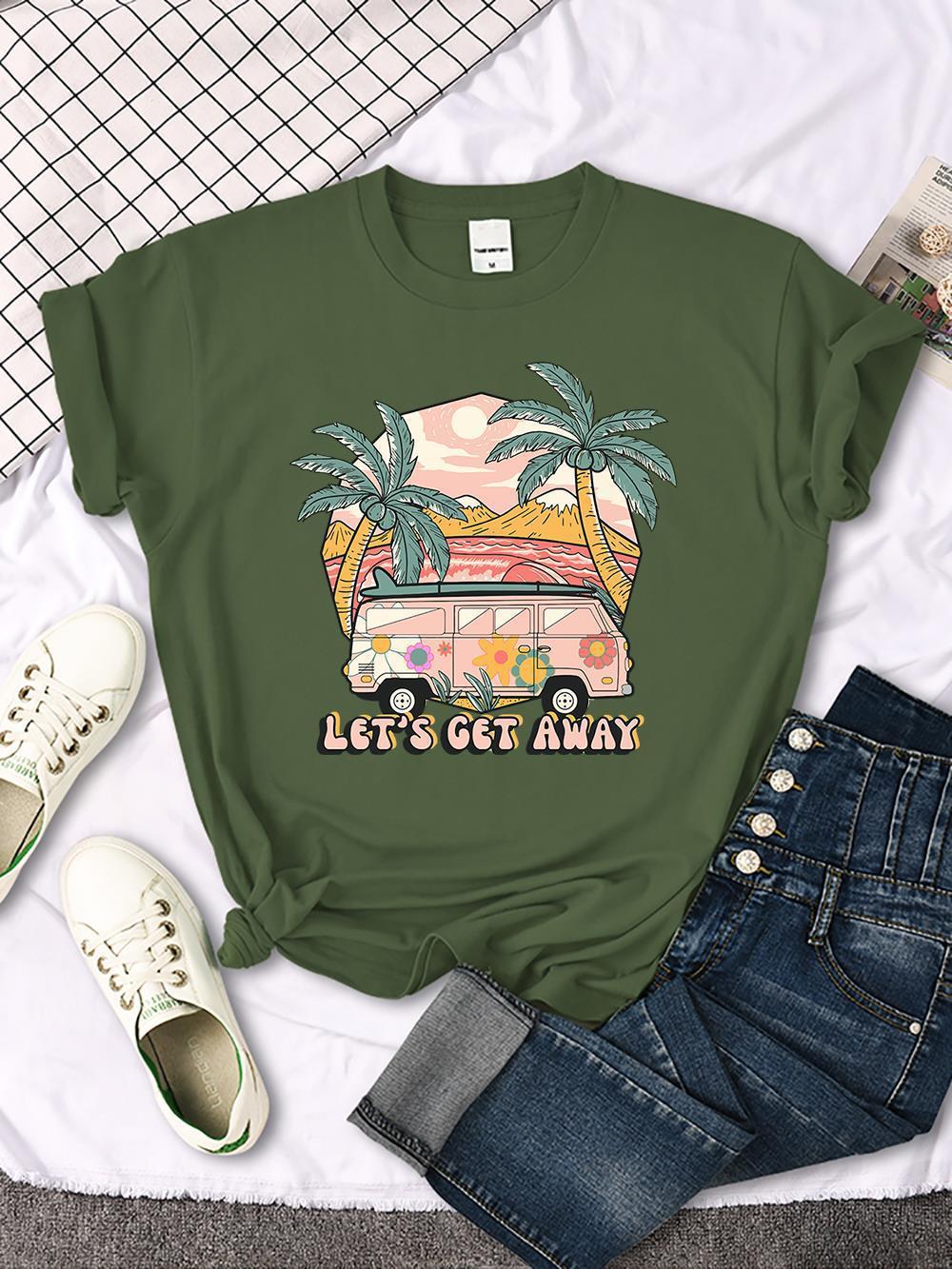 S4R-Let's Get Away Vacation Pattern Female T-shirts