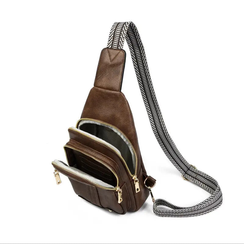 S4R-Sling Bag Crossbody Bags For Women, Fanny Packs For Women Chest Bag For Work Shopping Pack Crossbody Purse , Brown, Small, Sling Bag