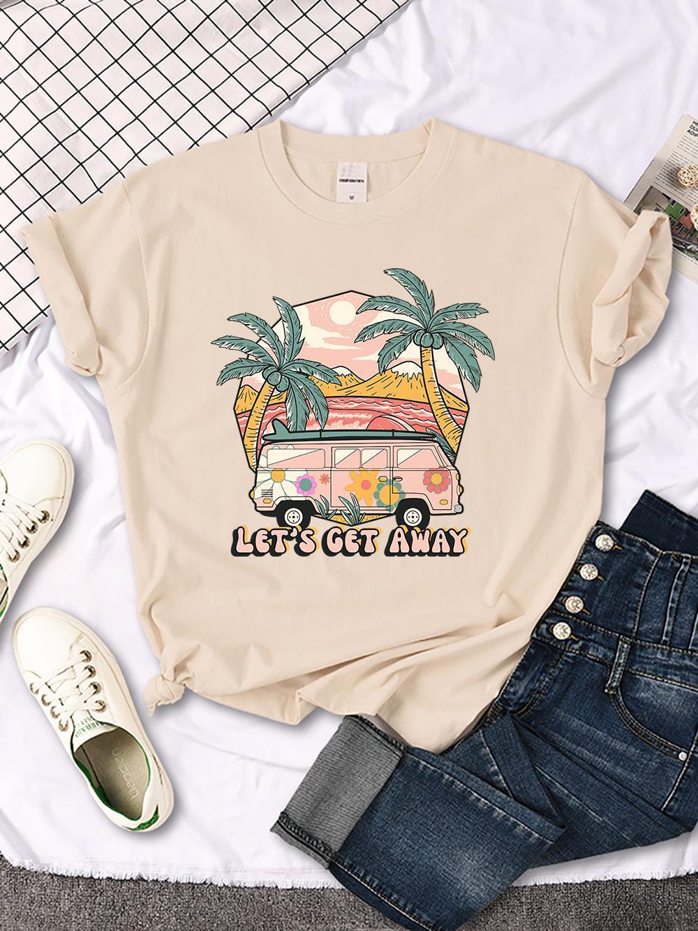 S4R-Let's Get Away Vacation Pattern Female T-shirts