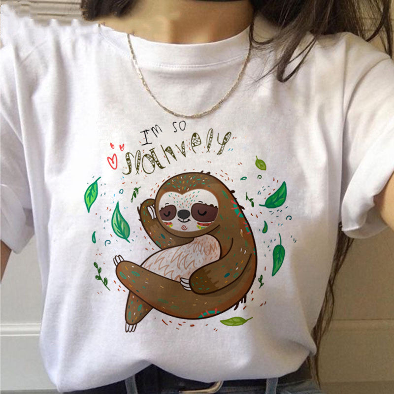 S4R-Sloth Kawaii Printed Women T-shirts