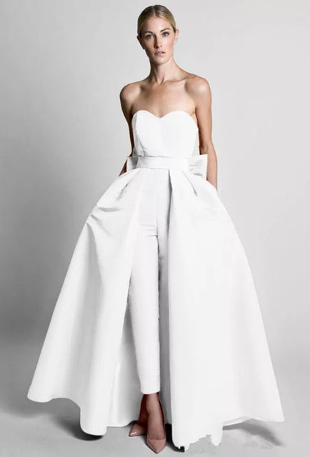 S4R-Red Jumpsuit Evening Dresses With