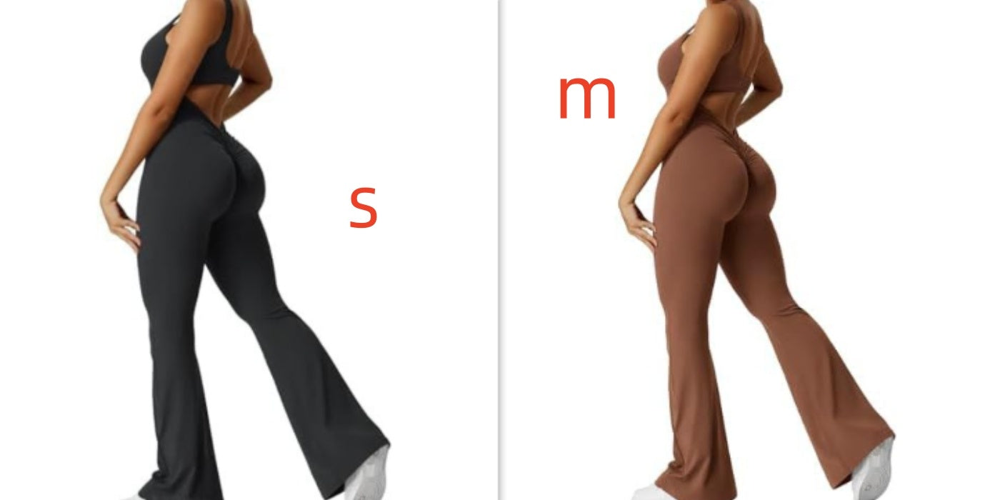 S4R-YEOREO Women Sleeveless Flare Jumpsuits