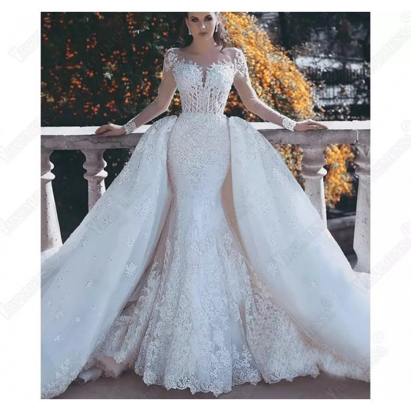S4R-Africa Mermaid Wedding Dresses Long Sleeves Bridal Gowns