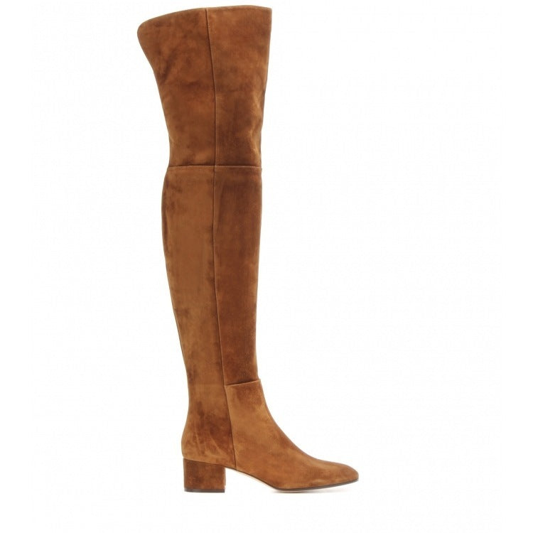 S4R-Thigh High Flat Boots Over the Knee Boots Gray Women's Boots High Boots