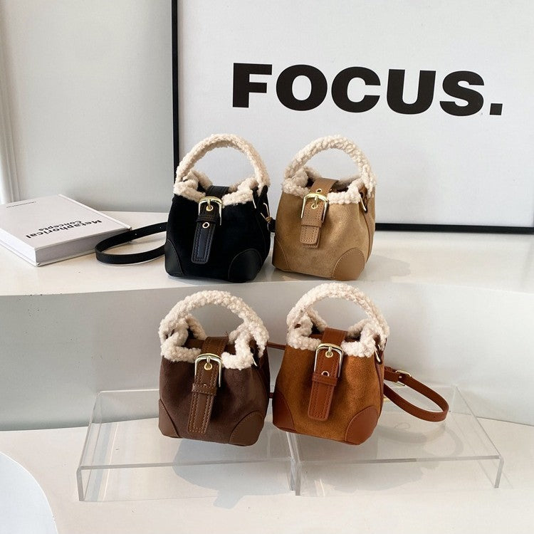 S4R-Crossbody Bags Women Shoulder Bag Casual Retro Plush Bag Versatile Plush Designer Bags Purse and Handbags Female Bags