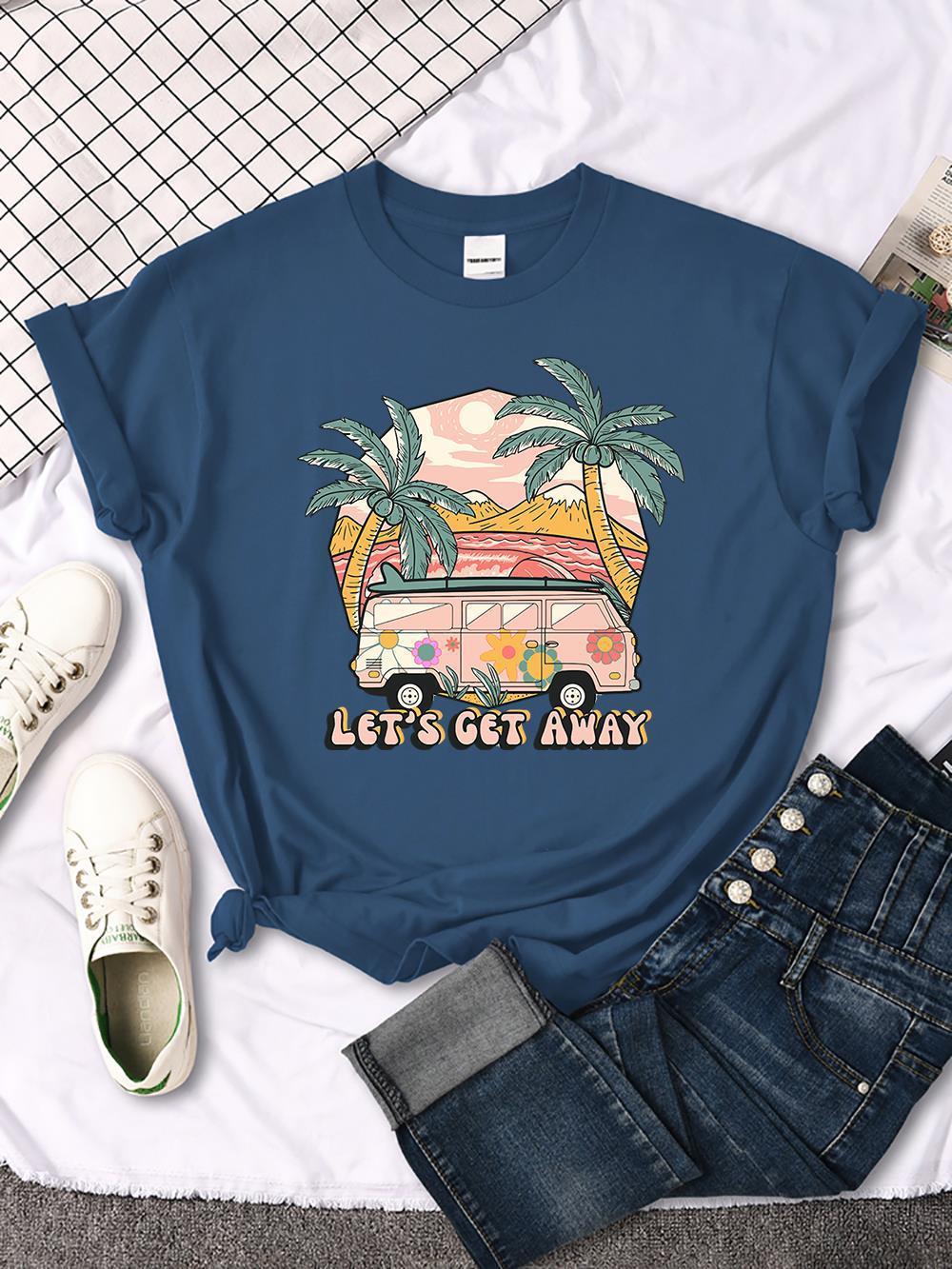 S4R-Let's Get Away Vacation Pattern Female T-shirts