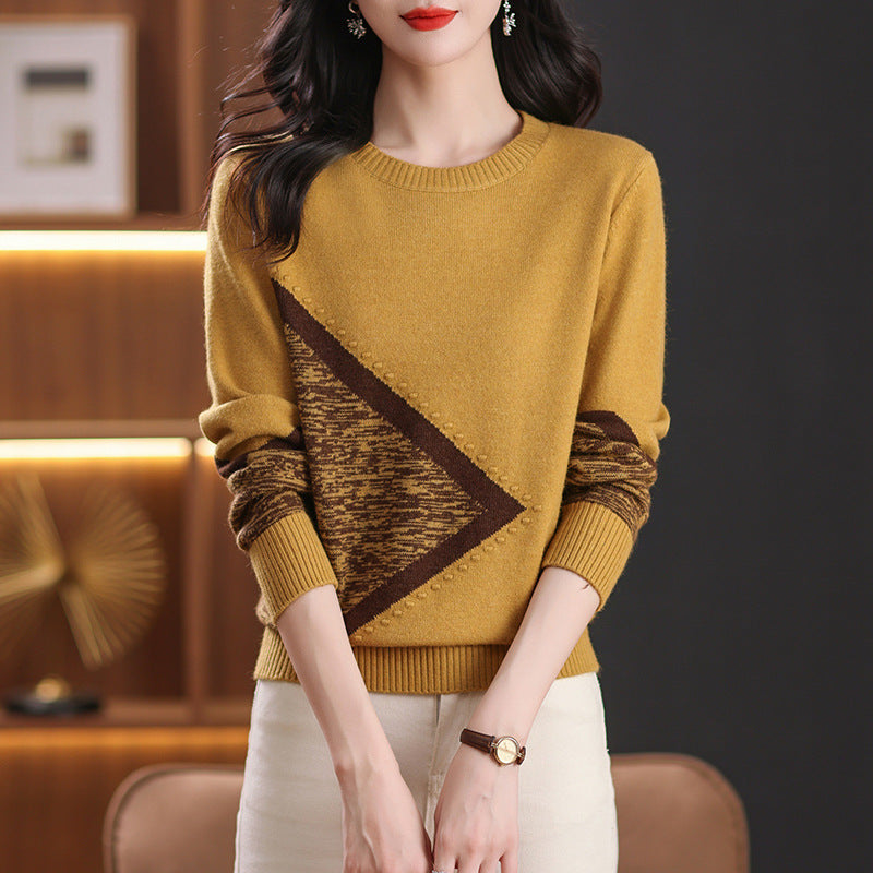 S4R-Round Neck Multicolor Sweater Sweaters Women's Clothing Long Sleeve