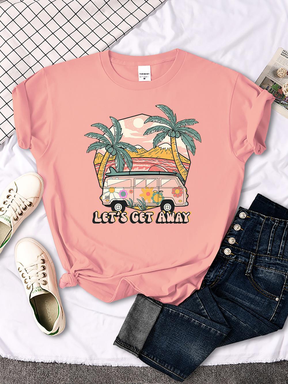 S4R-Let's Get Away Vacation Pattern Female T-shirts