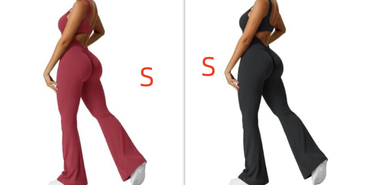 S4R-YEOREO Women Sleeveless Flare Jumpsuits