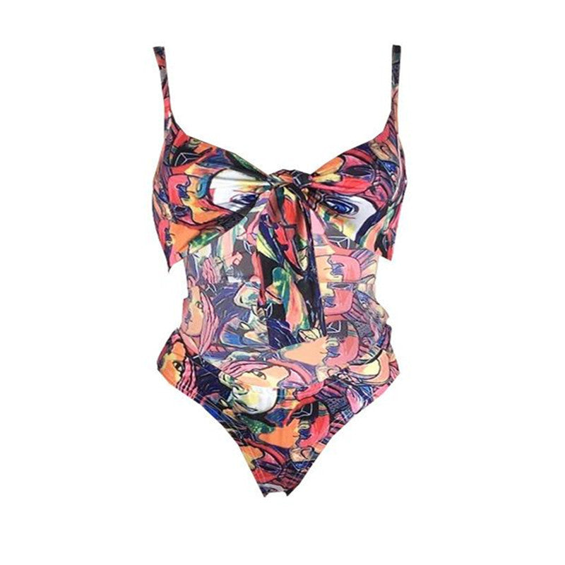 S4R-Bare chest lace one-piece swimsuit
