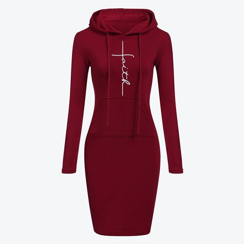 S4R-Autumn Winter Women Hoodies Sweatshirts Long-sleeved Dress