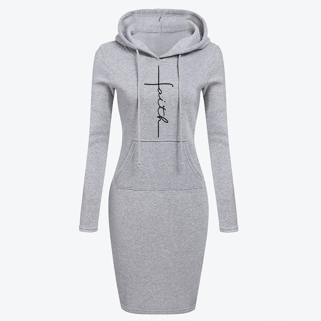 S4R-Autumn Winter Women Hoodies Sweatshirts Long-sleeved Dress