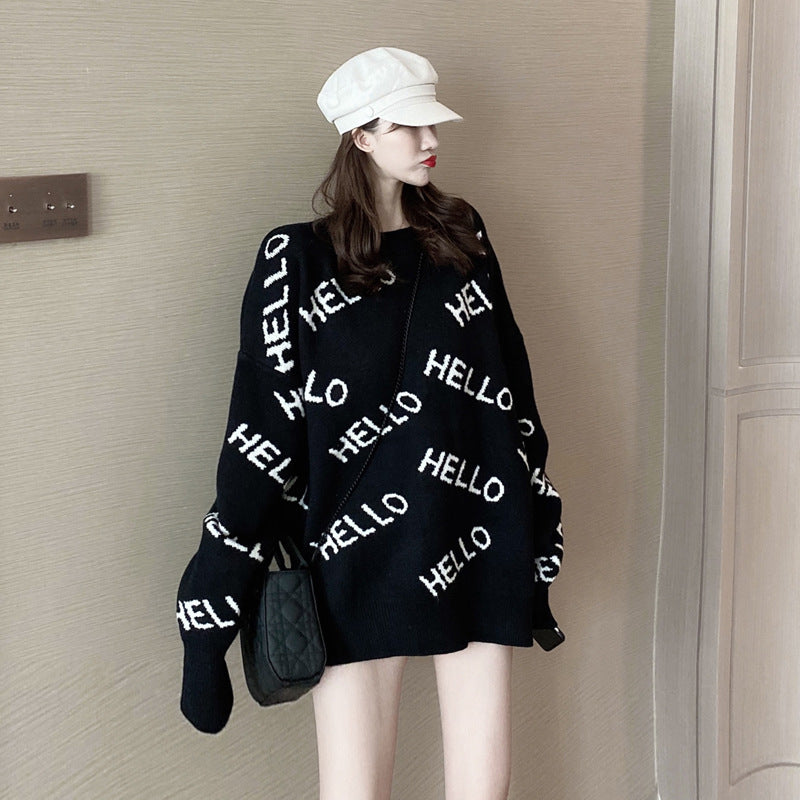 S4R-Loose Fitting, Lazy Style Pullover, Versatile Crew Neck Sweater