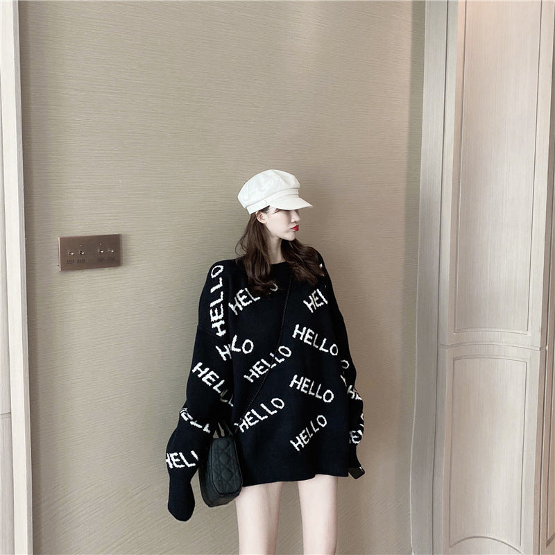 S4R-Loose Fitting, Lazy Style Pullover, Versatile Crew Neck Sweater