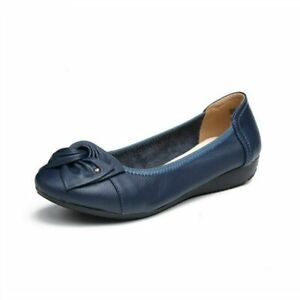 S4R- Leather Shoes Flat-Bottomed Flat-Heeled Shoes Spring And Summer Leather Mother Shoes