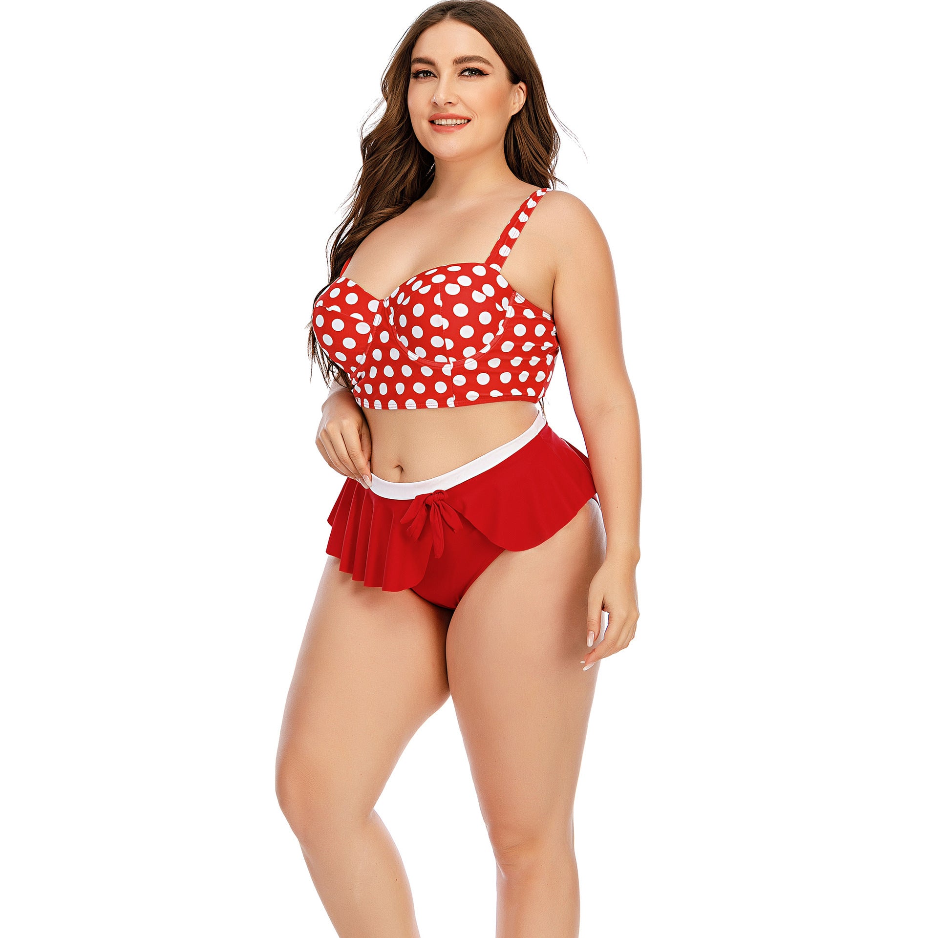 S4R- Large Plus Size Swimwear Female Push Up Bikini With Wave Women Bikini Set Two Pieces Swimsuit Bathing Suit Swim Beach Dress