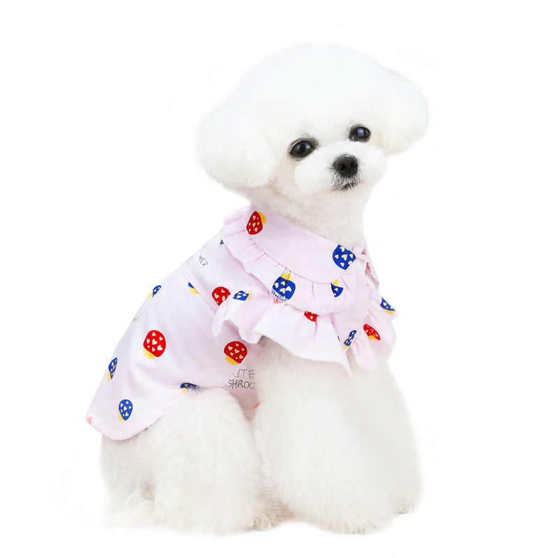 S4R-Pet Clothes Puppy Clothes Thin Pet Clothes Teddy Dog Cat Clothes Spring