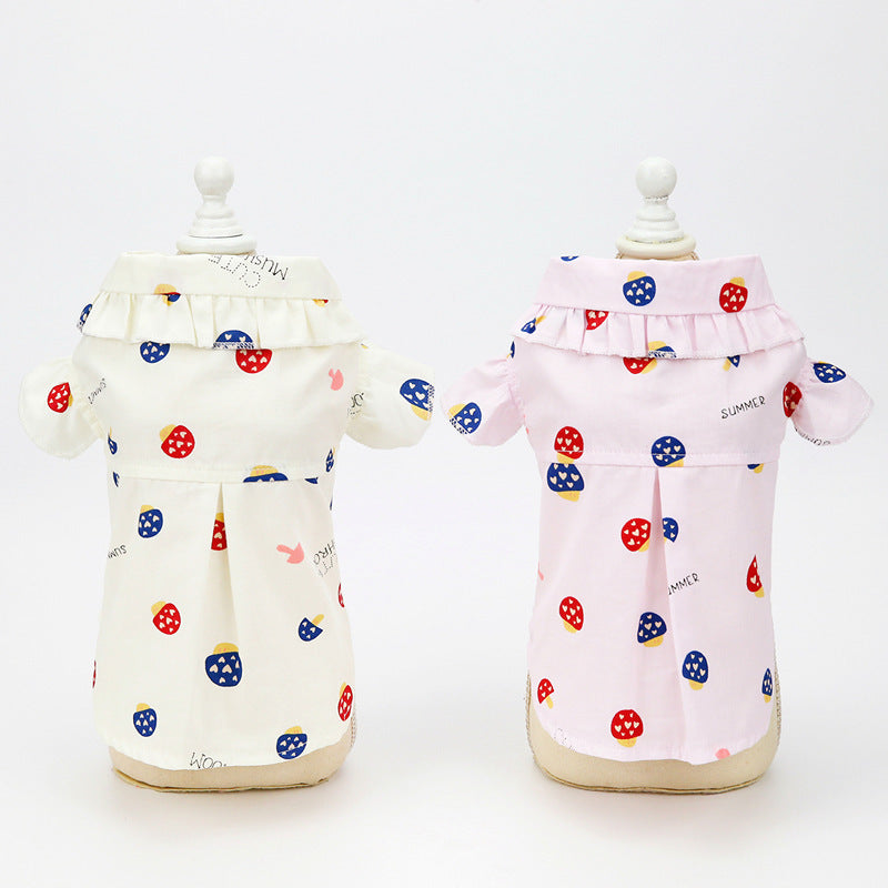 S4R-Pet Clothes Puppy Clothes Thin Pet Clothes Teddy Dog Cat Clothes Spring