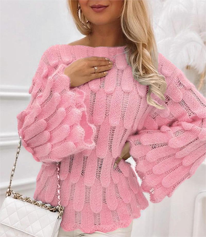 S4R-Autumn And Winter Elegant Texture Knitted Sweaters Women's Clothing