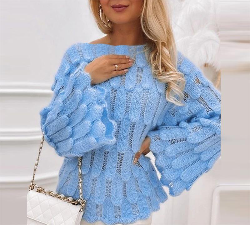 S4R-Autumn And Winter Elegant Texture Knitted Sweaters Women's Clothing