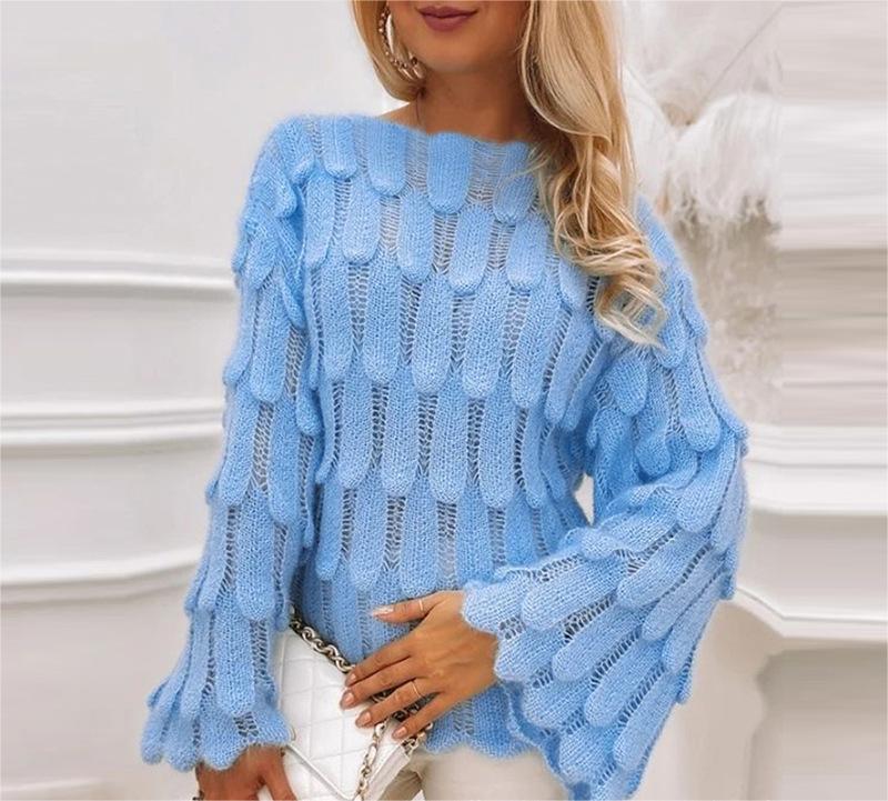 S4R-Autumn And Winter Elegant Texture Knitted Sweaters Women's Clothing