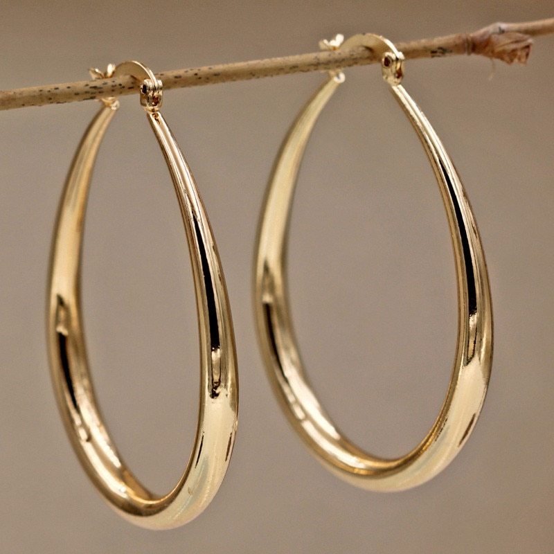 S4R-Geometric oval earrings