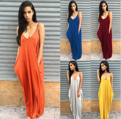 S4R-Women Summer Dress Casual Long Dresses Plus Size