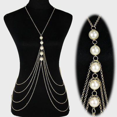 S4E-Pearl body chain jewelry
