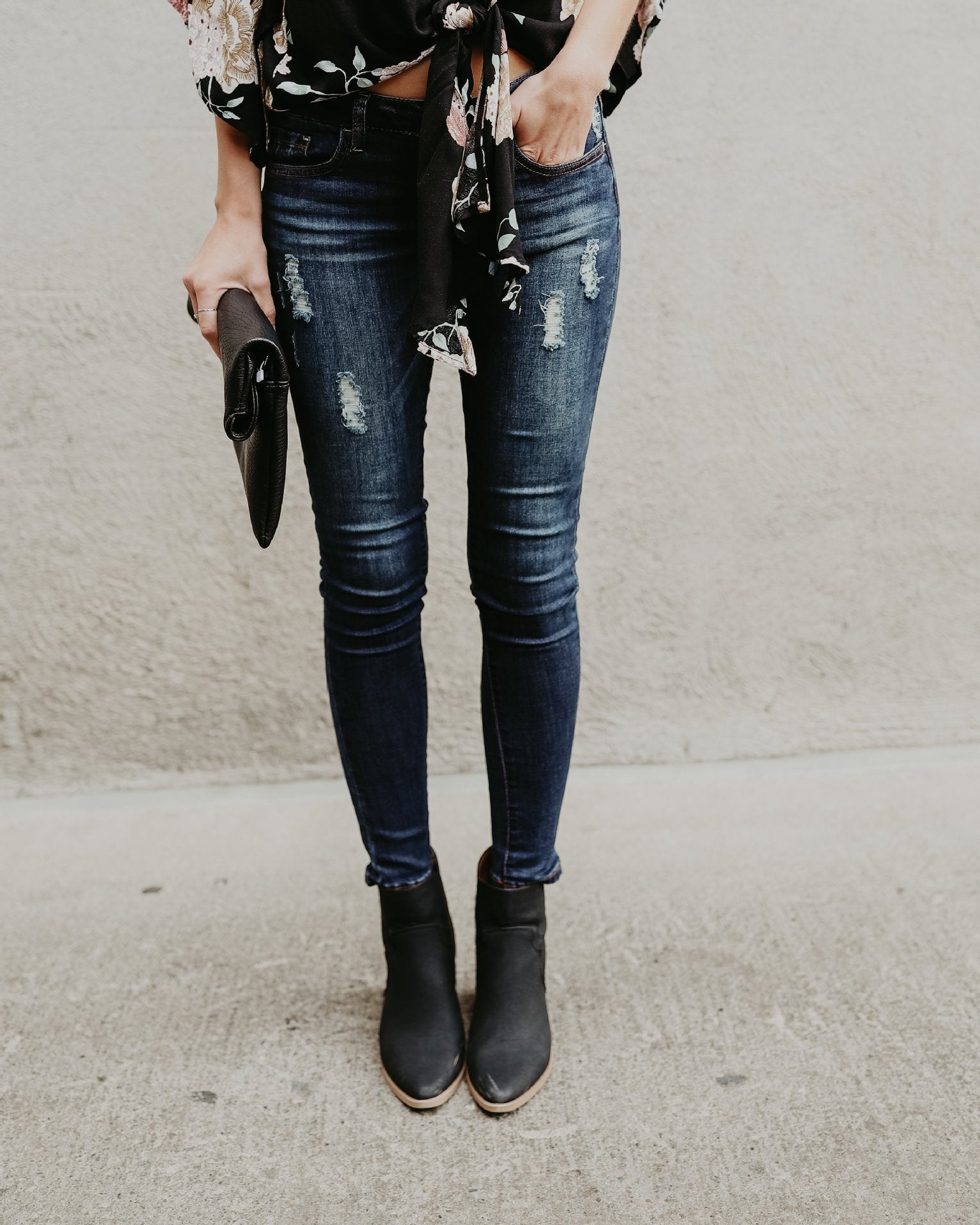 S4R-Denim jeans with ripped holes