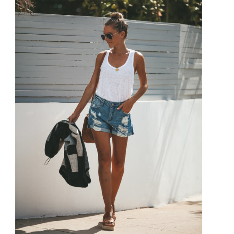 S4R-Women denim shorts ripped