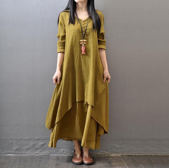 S4R-Two fake flax dresses