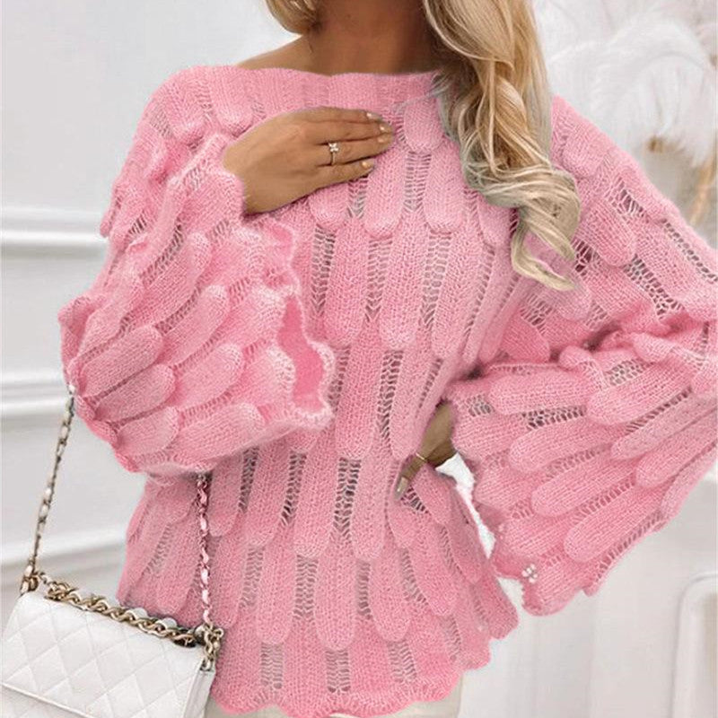 S4R-Autumn And Winter Elegant Texture Knitted Sweaters Women's Clothing